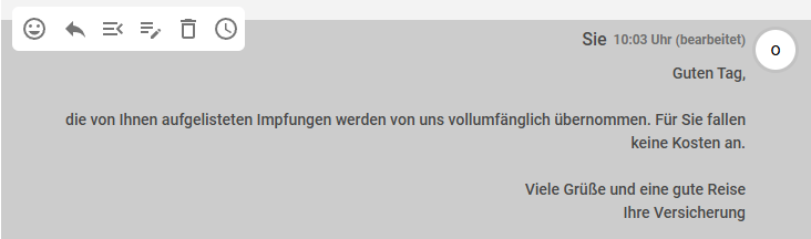 Dialogfeld zum Verwalten eigener Nachrichten